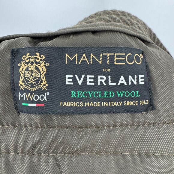 EVERLANE Green Brown Manteco Recycled Wool Trouser Pants Size 33 - Picture 6 of 7